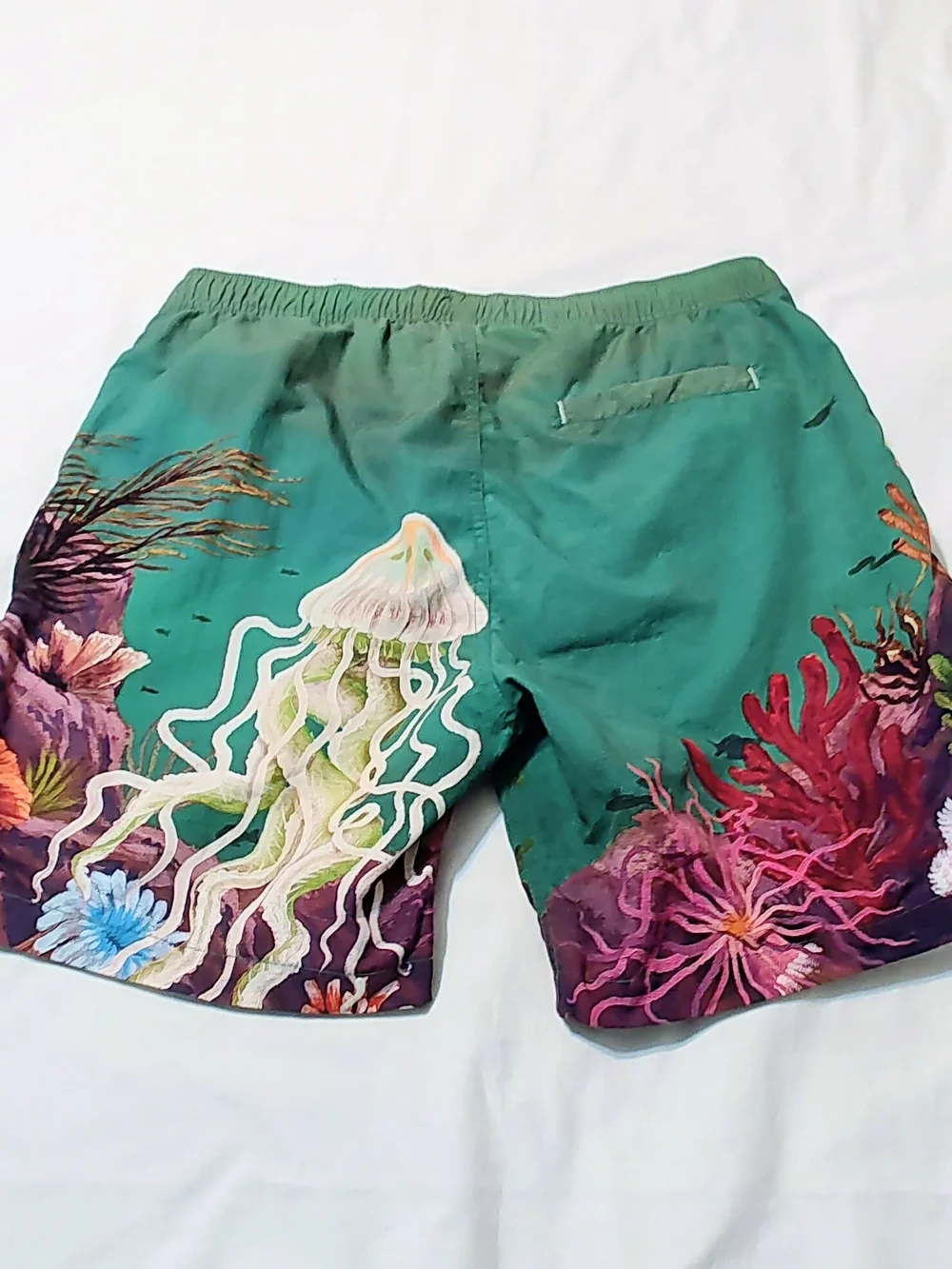 Scotch & Soda Green Coral Reef Print Swim Trunks